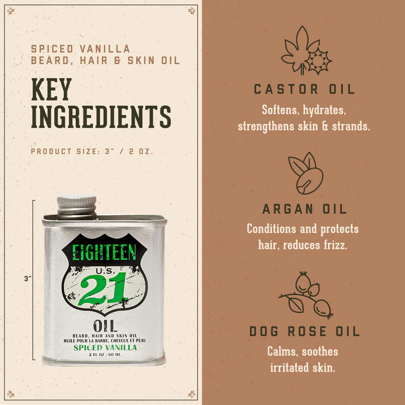 Spiced Vanilla Beard, Hair and Skin Oil