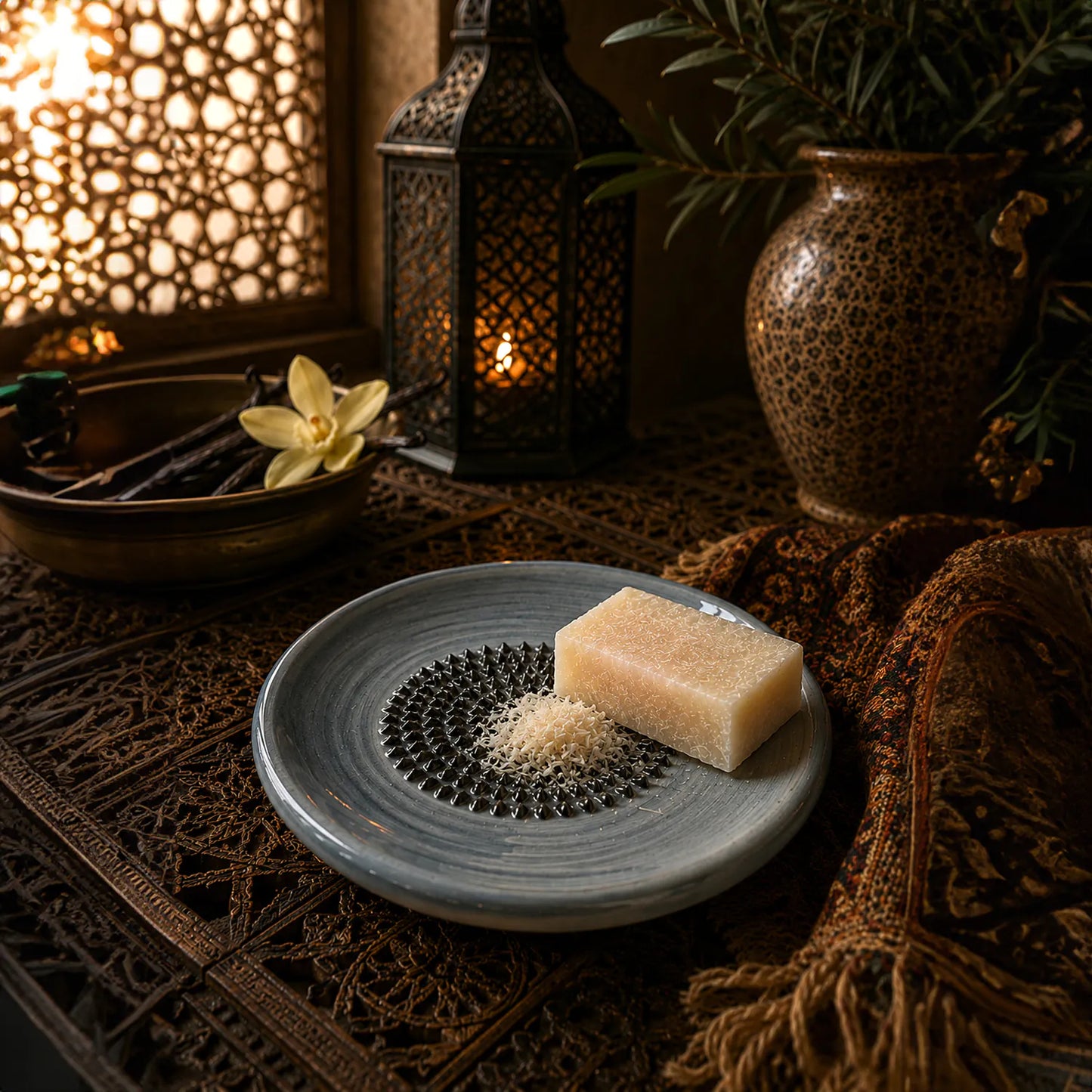 Gray Veil – Amber Stone Ceramic Scent Grater Plato Rallador