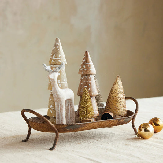 Bandeja metal cobre con patas